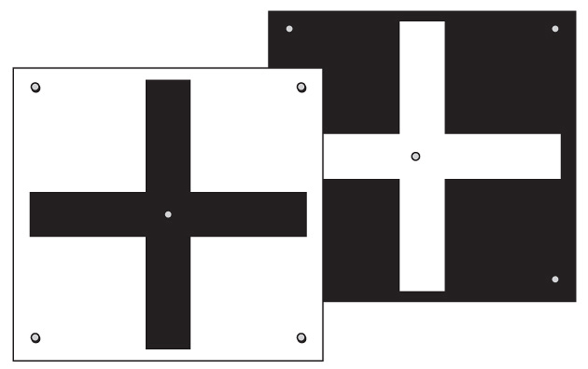 Ground Marker with Cross 350x350 mm on both sides