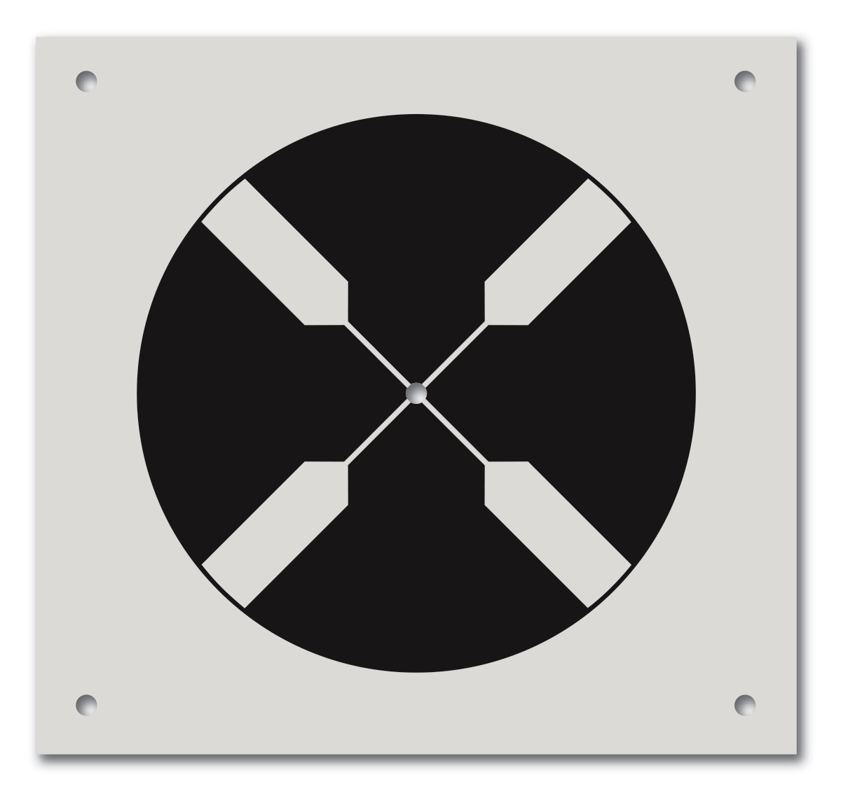 Ground Marker with Circle on both sides 350x350 mm  red-white / black-white