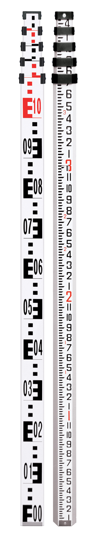 5M/16 Ft Aluminum Leveling Rod (CR) - Metric, Inches