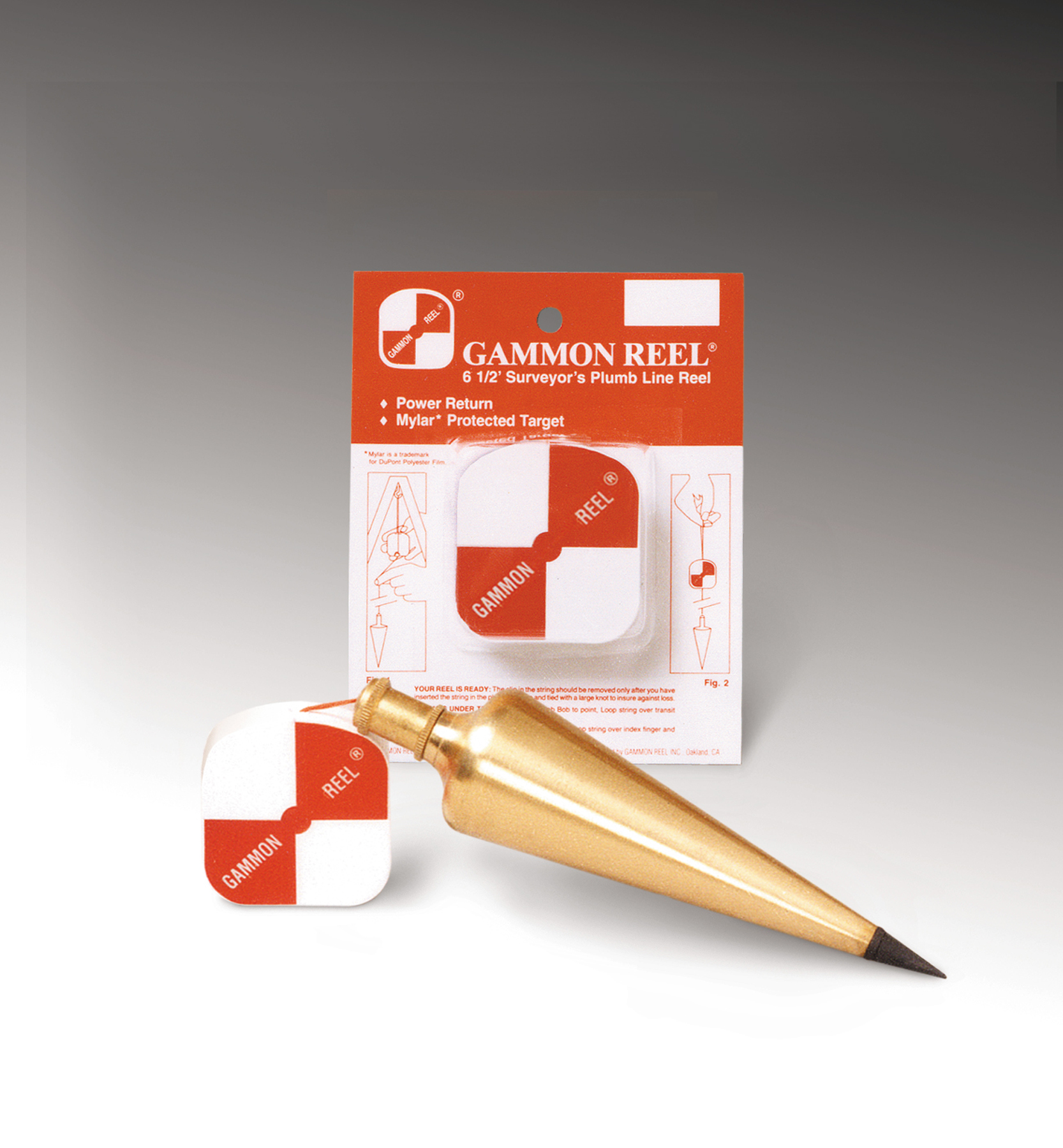 Gammon Reel 001 6-1/2-ft (1.9m) Orange Cord for Surveyors