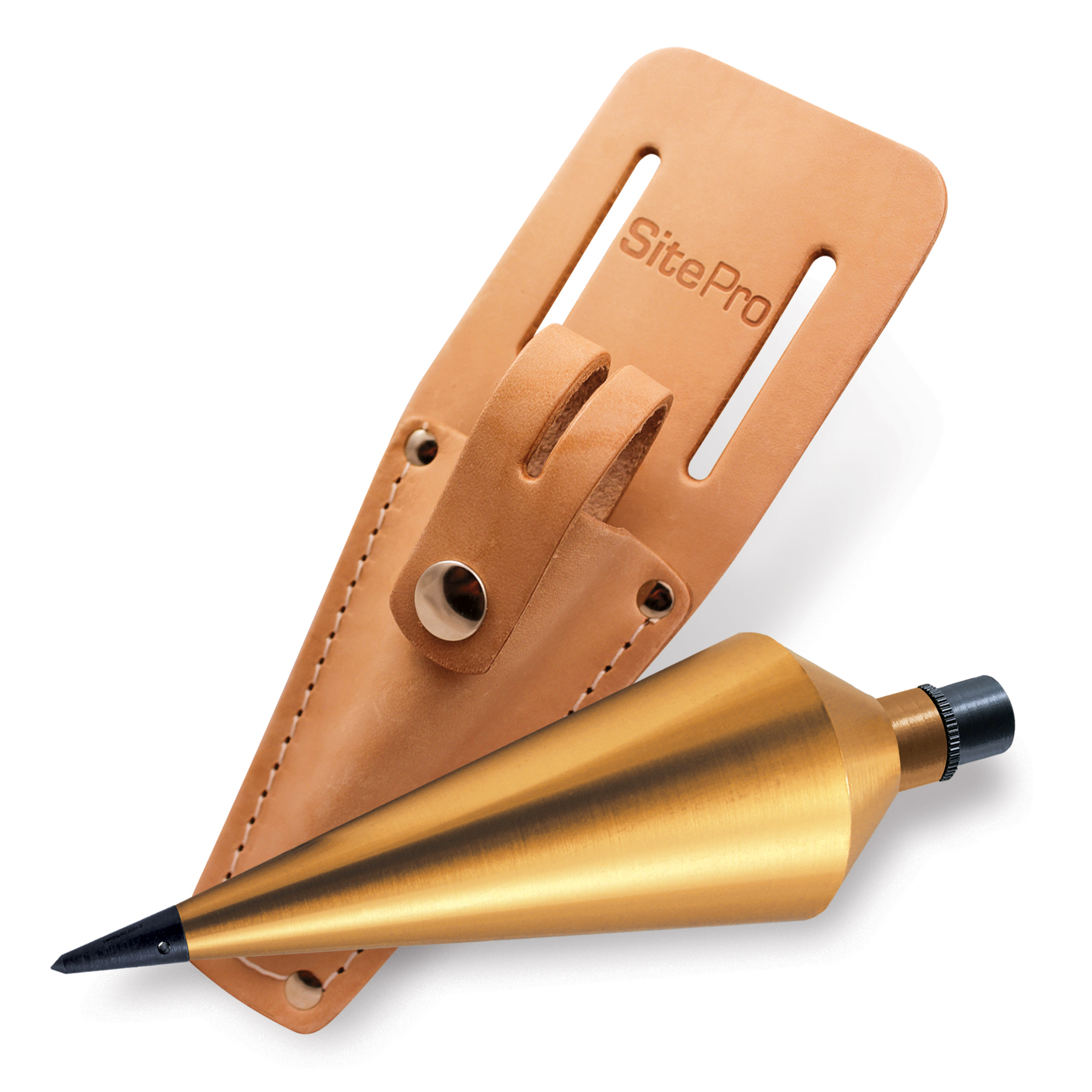 Brass Plumb Bob with Leather Sheath