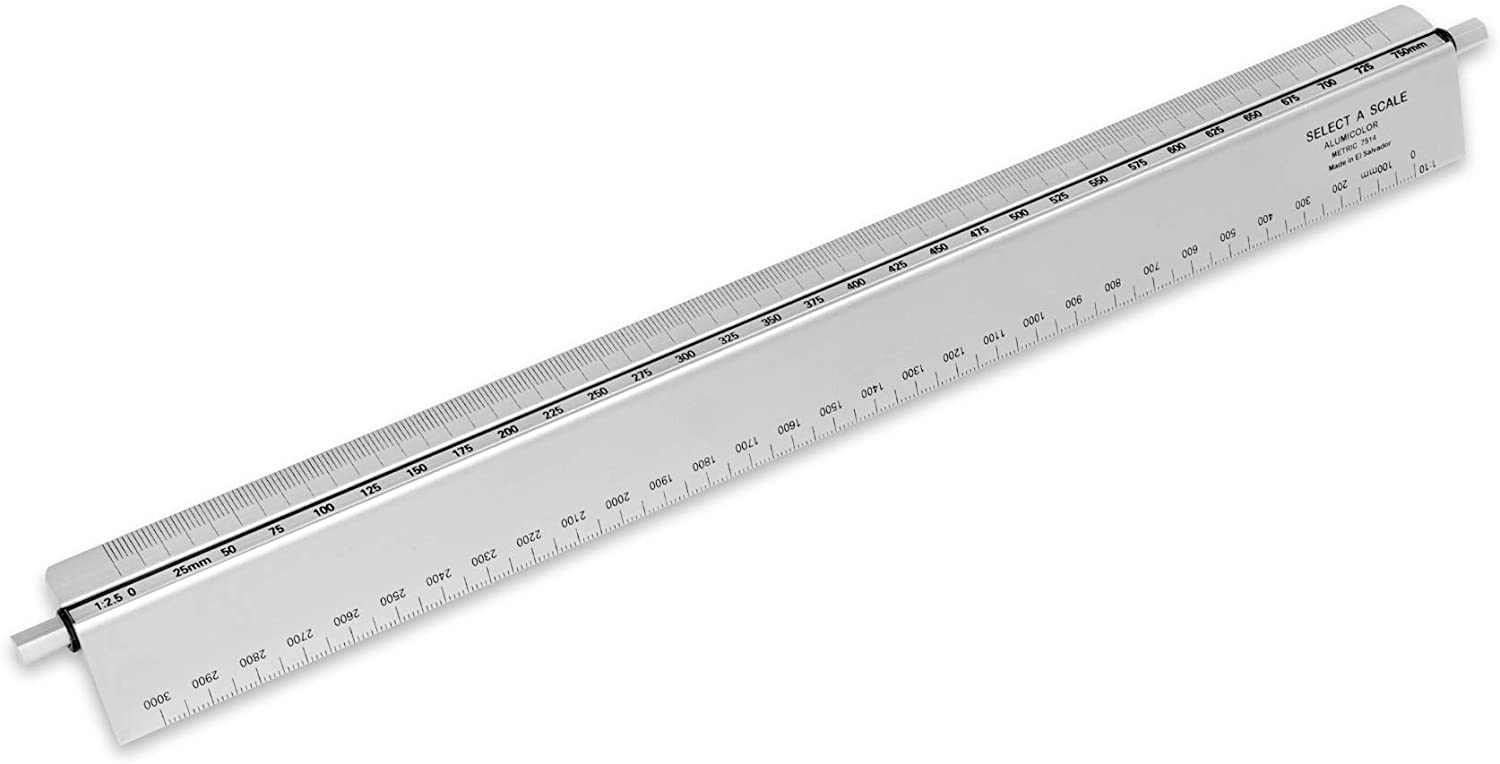 Alumicolor 30 cm Select-a-Scale Metric Drafting Tool w/Calibration Rod