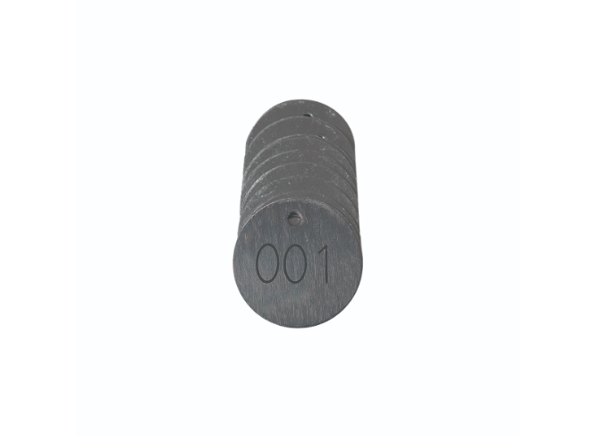1-1/4" ROUND ALUMINUM TREE TAGS, NUMBERED 301-400